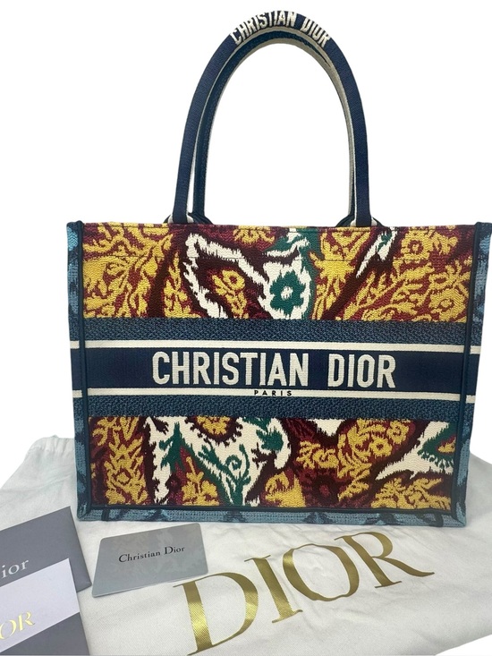 Dior Handbags - ✨🛍️ Dior Medium Canvas Embroidered Paisley Book Tote, Blue Multicolor